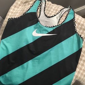 Nike Pro Medium Black And Turquoise Tank